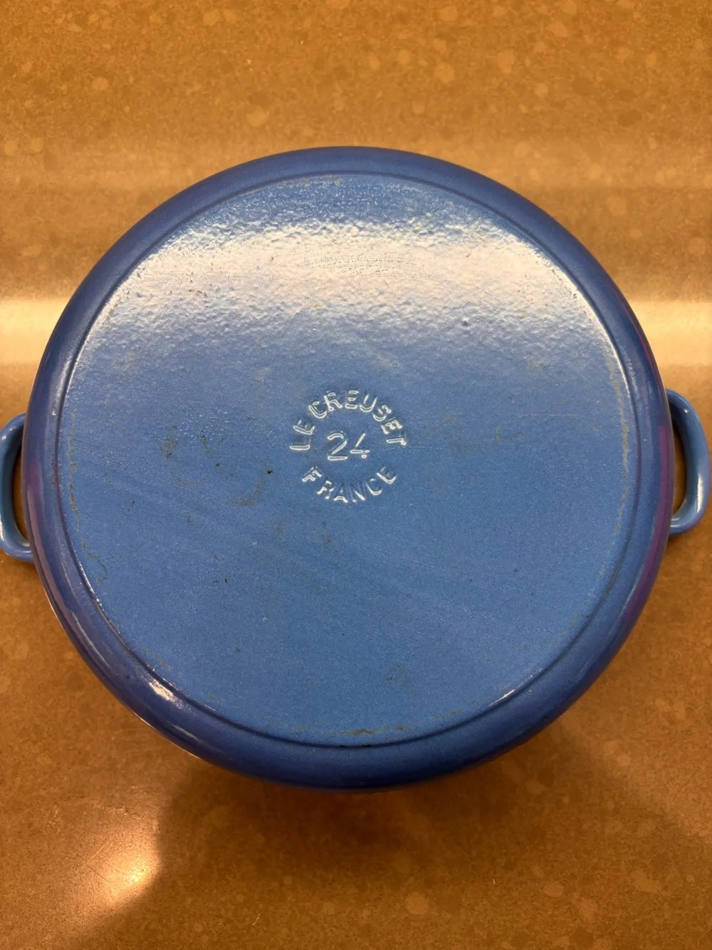 Le Creuset Blue Round Enameled Cast Iron Dutch Oven with Lid